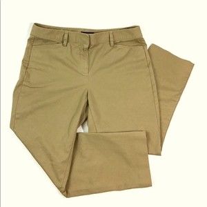 Lands End Crop Pant Tan  Modern Mid Rise Slim Leg